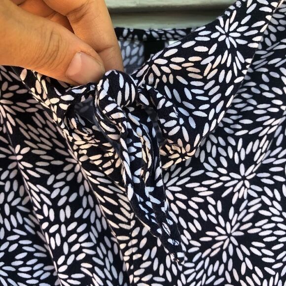 H&M y2k tie front Dress Spagheti Strap slip summer sun beachy navy blue print 10 - Picture 8 of 13